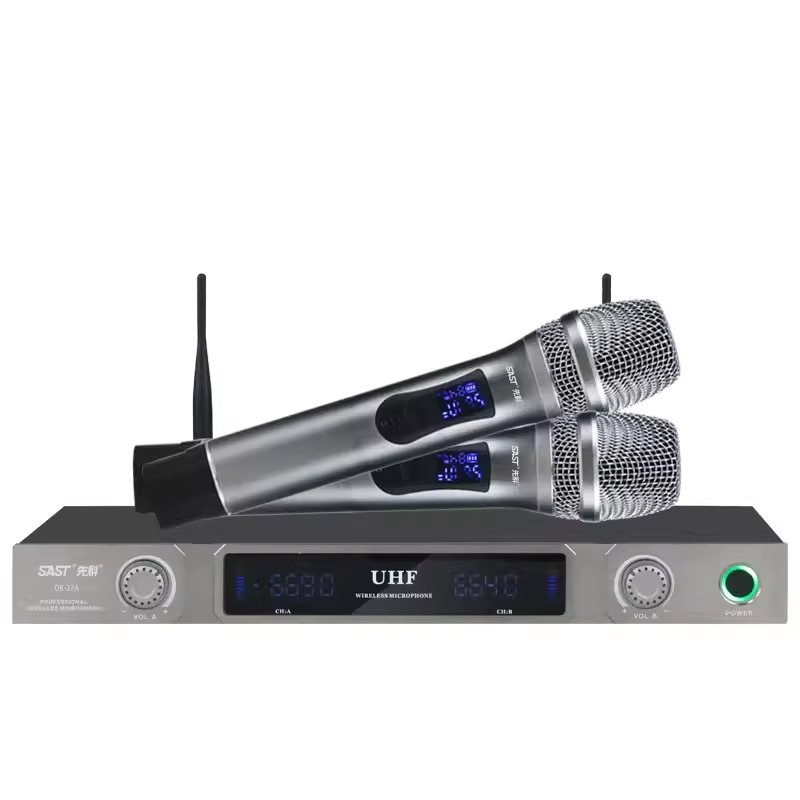 Micrófono inalámbrico OK - 12 para el hogar karaoke metal U segmento FM uno arrastrar dos micrófono de conferencia anti-aullante