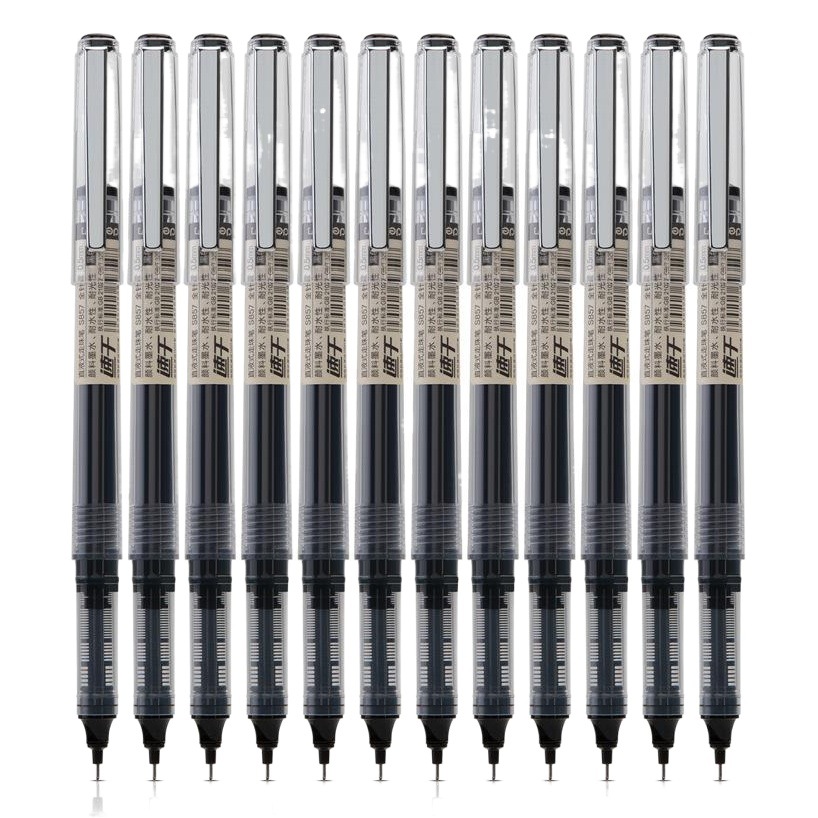 Deli Direct Liquid Ball Pen S858 Quick-drying Needle Pen S856 Student Writing Pen S857 Office Pen