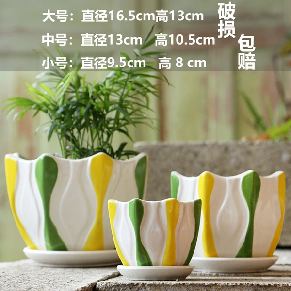 Green flowerpot, 3 pieces