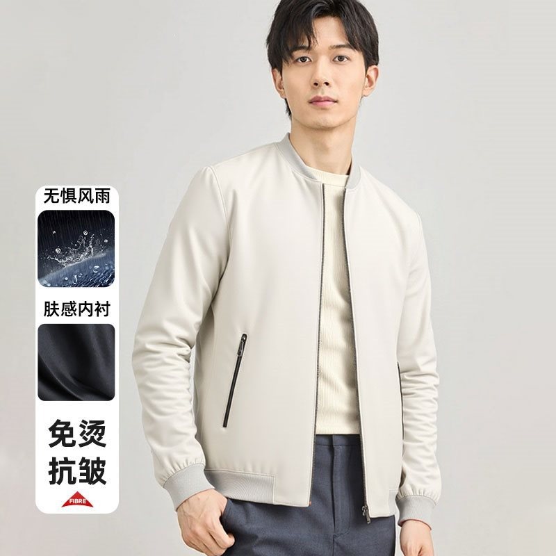 2026春季中老年爸爸装商务休闲百搭潮流舒适防风耐磨夹克外套男装