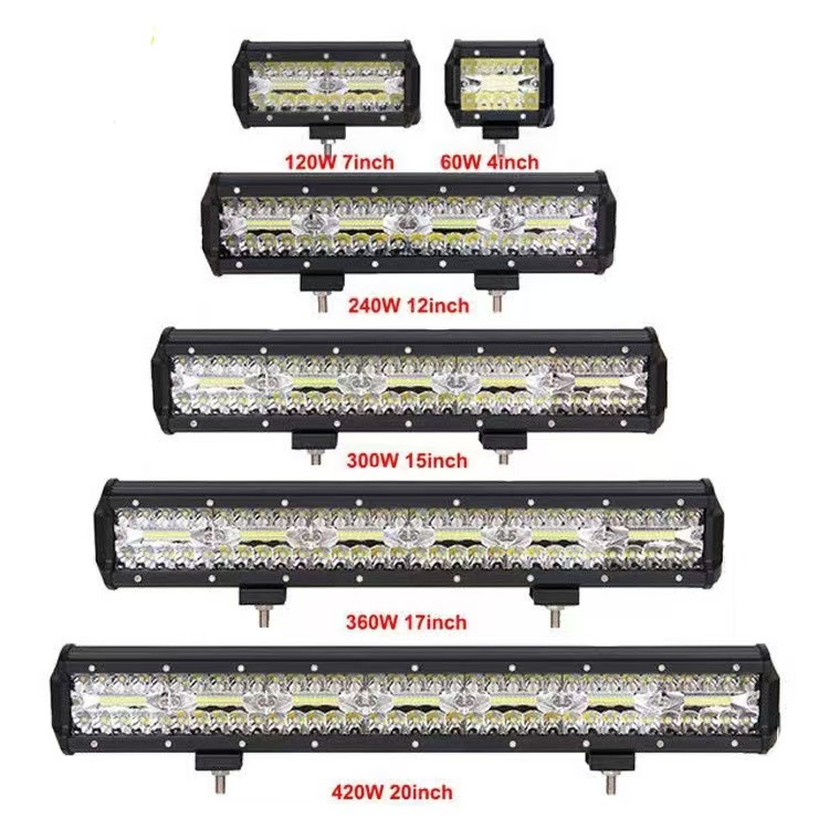 Car LED strip light, three-row 240W work light, inspection light, off-road vehicle roof light, off-road vehicle spotlight