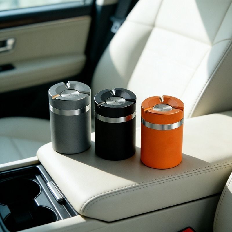 Rotating ashtray, windproof, light luxury, home use, creative, sealed, stylish, personalized, office use, with lid, personalized, car ashtray