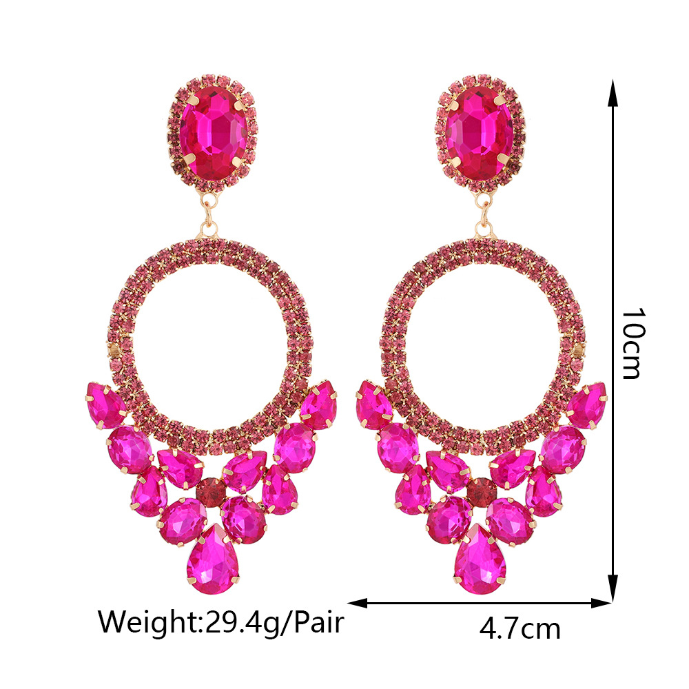 Retro Lady Geometric Rhinestone Inlay Artificial Gemstones Women's Drop Earrings display picture 1