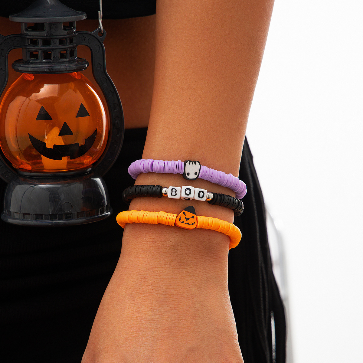 21g Weight Alloy Pendant Material Bracelets Classification CCB, Arylic, soft clay Chain Material 1 Set Quantity Festival Occasion CCB, Arylic, Alloy Material Halloween Festival Pumpkin, Bat, Ghost Pattern Women's Gender Beaded, Enamel Design Funny Style Funny Pumpkin Bat Ghost CCB Arylic Alloy Beaded Bracelets Wholesale 81
