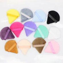 三角扇形粉扑现货批发 双面散粉化妆气垫密粉定妆水晶绒海绵粉扑