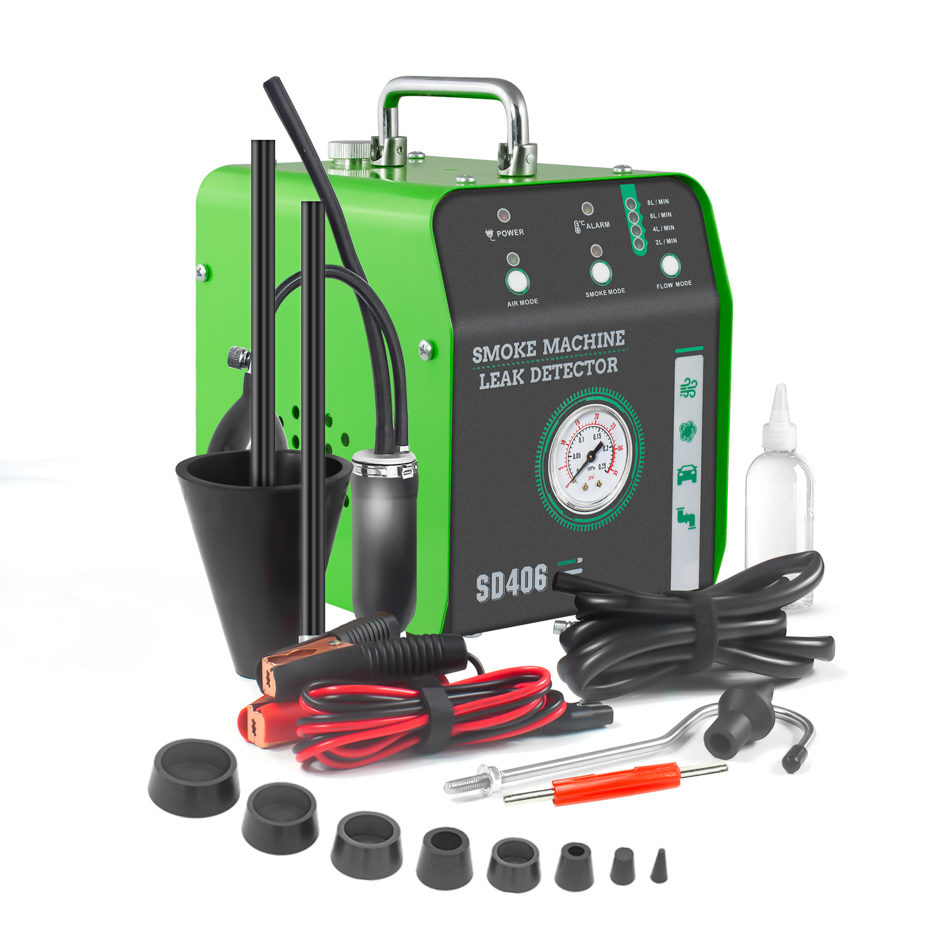 Detector de fugas de humo del automóvil, circuito de aceite del motor, tubería de escape, inspección de fugas de reparación de automóviles, falla de admisión, máquina de humo de fuga lateral