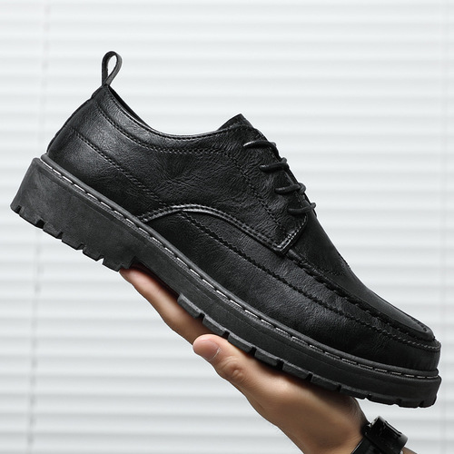 Dropshipping 2024 new cross-border men's shoes casual business formal leather shoes men's British black small leather shoes for work