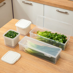 ネギ香菜専用鮮度保持箱冷蔵庫水切り収納箱長条食品級整理神器密封箱