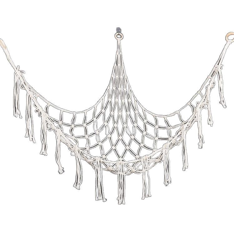 おもちゃ三角網兜手編み綿紐壁角収納寝室壁角収納網玩具公仔ハンモック|undefined