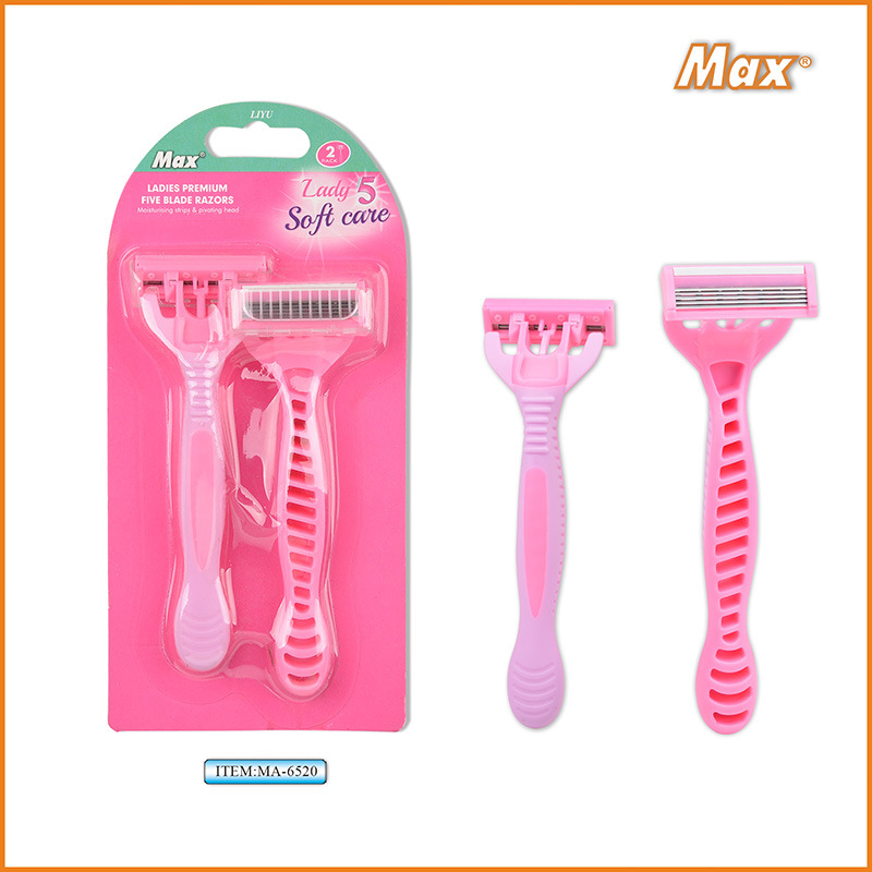 MAX fabricante cuchillo de afeitar de cinco capas de las mujeres cuchillo de afeitar manual desechable cuchillo hueco cabeza de cuchillo de depilación axila privada