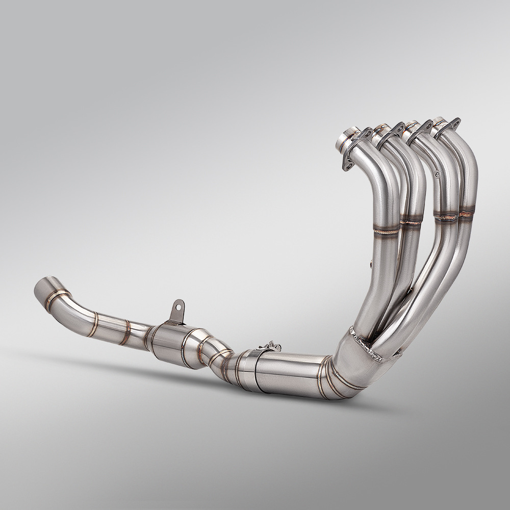Suitable for modification of the Qianjiang Sai 800RS motorcycle. Stainless steel split front exhaust pipe connects to the original rear section