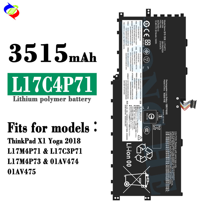 Suitable for Lenovo L17C4P71 Laptop Battery ThinkPad X1 Yoga 2018/L17M4P71 Wholesale