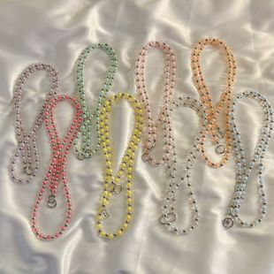 Distinctive Colorful String Bead Mobile Phone Case Long-chain Lanyard Crossover Hand Rope Internet Popular Women's New Hanging Chain Bag Chain