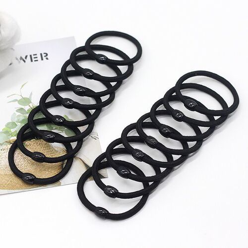 Simple black hair tie for women, basic hair ribbon, Korean fresh style head accessory, high elasticity, hair-friendly, women's hair tie