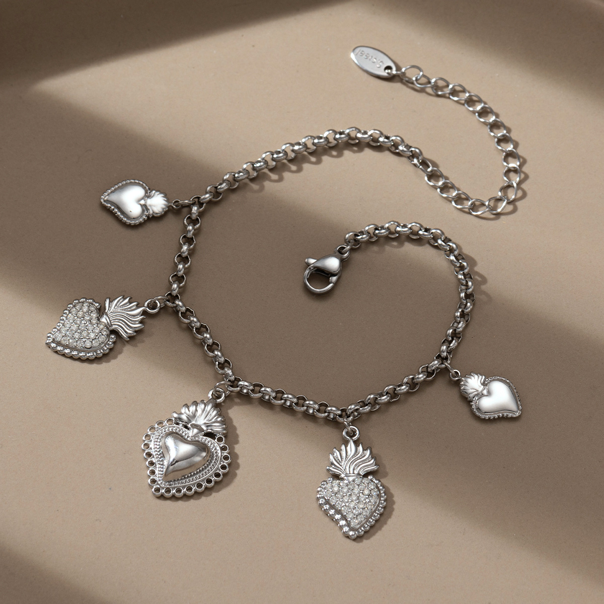 Tiana Europa y los Estados Unidos transfronterizos collar de amor de acero inoxidable nicho universal colgante de diamante de corazón de melocotón no se desvanece joyas