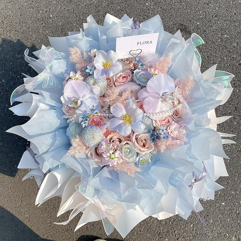 玫瑰永生花束七夕送女友高级感花束温柔仿真香皂花束混搭玫瑰花束|undefined