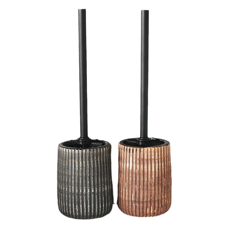 Household long handle toilet brush removable with ceramic draining storage base no dead angle cleaning toilet brush
