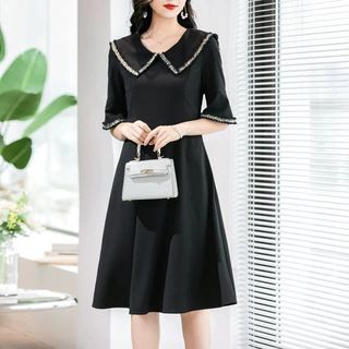 2158大码女装胖mm遮肚显瘦收腰小香风小礼服连衣裙