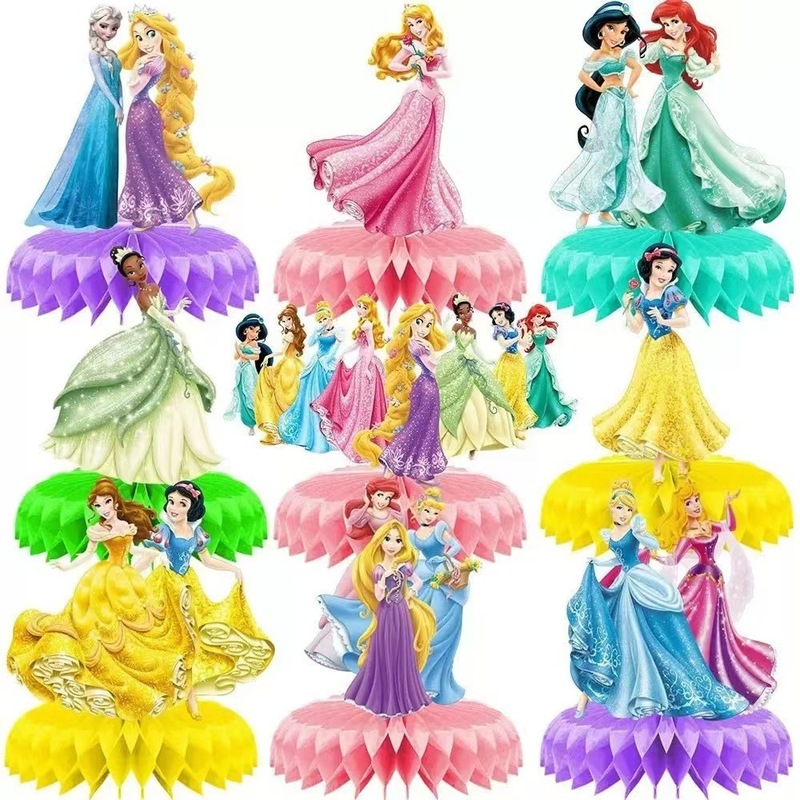 ディズニーセブンプリンセステーマパーティー装飾用品ロングヘアジャスミンプリンセスハニカムオーナメントケーキテーブルオーナメント|undefined