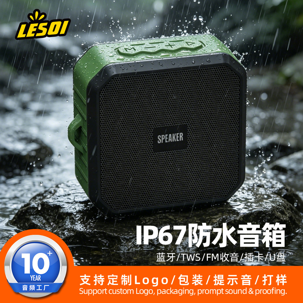D5防水蓝牙音箱IP67级防水防尘户外便携插卡音响支持打样LOGO定制