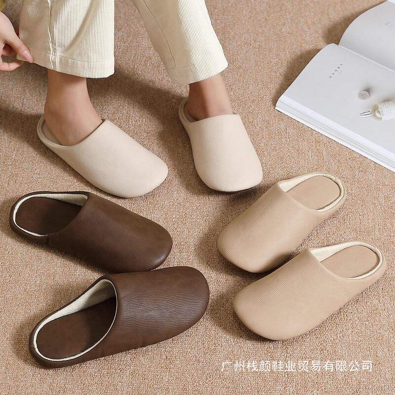 Buy One Get One Free Birkenstock Cotton Slippers for Couples, Two Pairs of Indoor Home Autumn and Winter Non-Slip Warm Accessible Luxury Slippers for Women