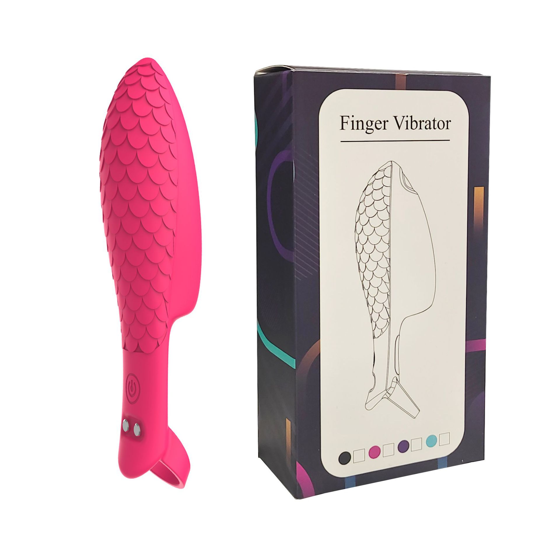 Fish Scale Silicone 10 Frequency Vibration Vibrator Couple Flirting Massage Alternative Finger Sleeve Wholesale_voghion.com