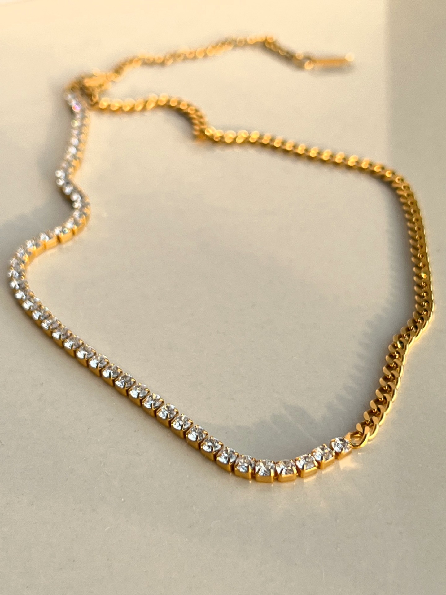 Holiday, Daily Occasion Wholesale Glam Solid Color Titanium Steel Zircon Necklace