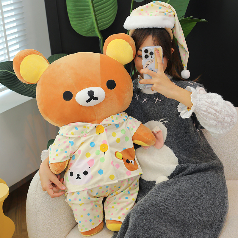잠옷 곰 인형 슈퍼 소프트 컴포트 베어 봉제 장난감 분리식 슬리핑 베어 베개 어린이 선물
