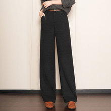 醋酸羊毛直筒裤女秋冬2025新款垂感休闲软糯白色山本阔腿西装裤子