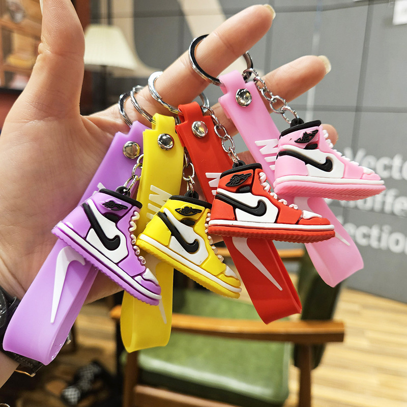 Creative AJ shoes three-dimensional keychain pendant couple sneakers doll schoolbag hanging jewelry wholesale internet celebrity key chain