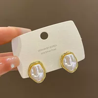 S925 серебряная игла корейская нерегулярная жемчужная серьга барокко женская минималистская уникальная ниша новый дикий серьги