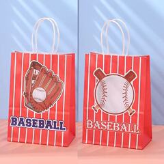 クロスボーダーファッション野球プリントクラフト紙バッグハンドバッグホリデーパーティーショッピングモールショッピングバッグスポーツイベントお土産