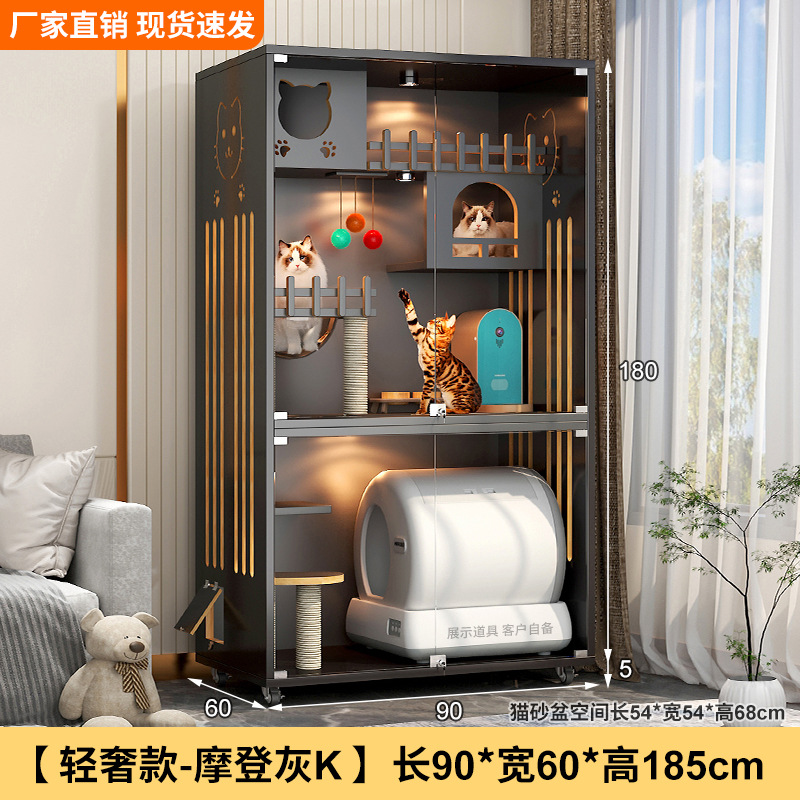 Casa villa para gatos Four Seasons Jaula para gatos universal Marco de escalada para gatos de madera de gran tamaño Nido para gatos Jaula para mascotas integrada Casa para mascotas