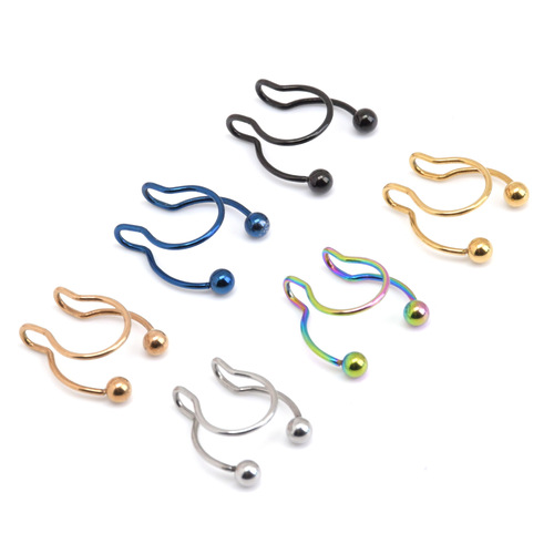 Best-selling brand direct sale European and American stainless steel U-shaped nose clips, non-piercing nose rings, individual nose jewelry, hole-free minimalist nose ornament