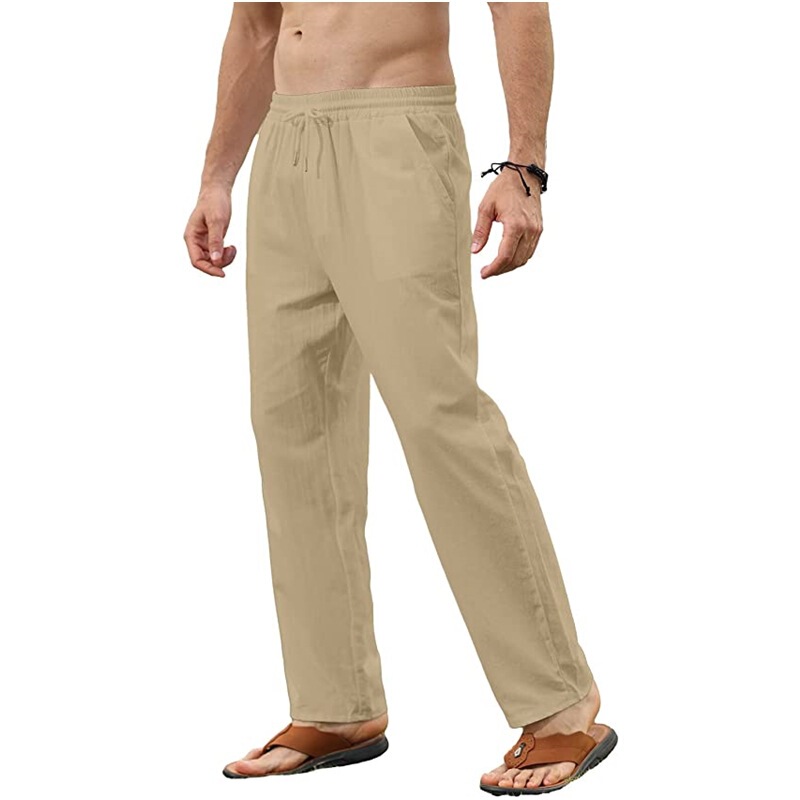 2024 Amazon Hot Selling Cross-Border European and American New Men's Solid Color Cotton and Linen Pants Slim Casual Pants 2024 Amazon Hot Selling Cross-Border European and American New Men's Solid Color Cotton and Linen Pants Slim Casual Pants