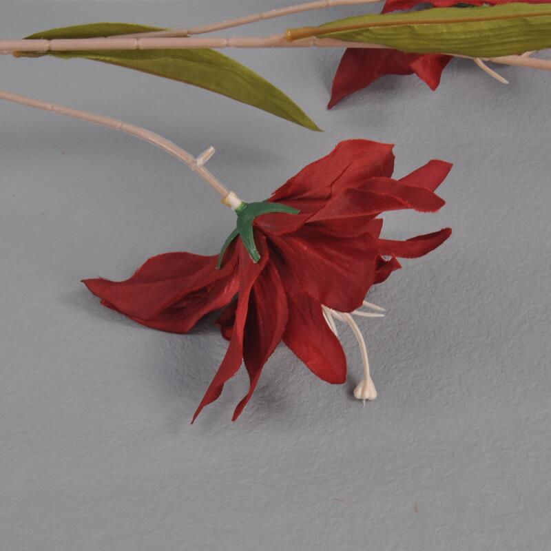 Flor Artificial 3 pequeño Lirio Rosa Lirio Rojo accesorios de la boda decoración al aire libre Flor de seda flor falsa al por mayor