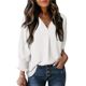 2024 Women's Belted Top V-Neck Casual Loose Seven-Sleeve Shirt dress Shirt Top Blouse T-Shirt
