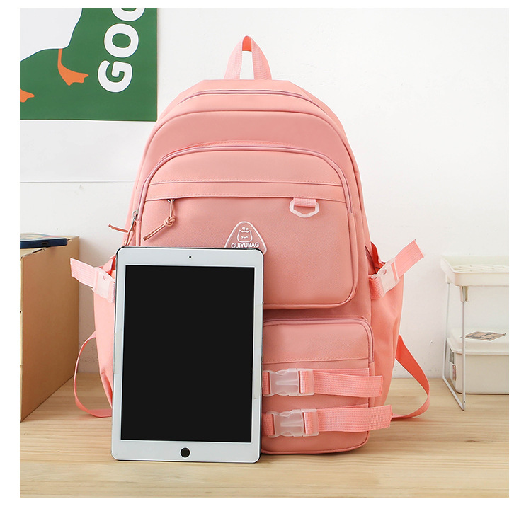 GUIYU Trendy Backpack Set For Middle School - Spacious Canvas Bookbag With Crossbody Strap, Ergonomic Shoulder Support_voghion.com