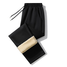 OOTD跨境加绒裤男秋冬季新款羊羔绒加绒加厚长裤子潮流宽松卫裤男