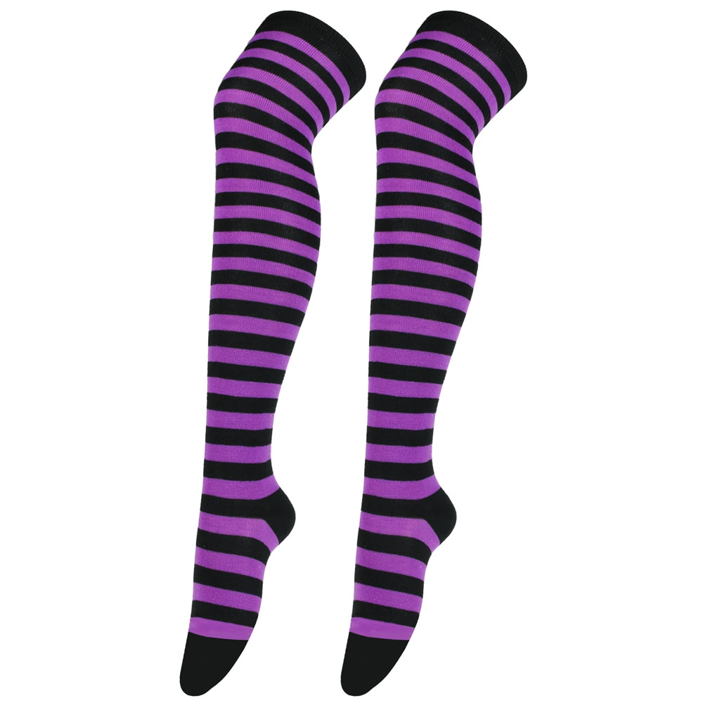 Knee-high Socks Japanese Style, Striped Cosplay & Halloween, Tube 50 cm, Polyester