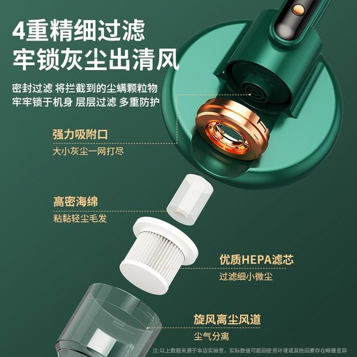 Cross-border small household mite remover wireless charging bed vacuum cleaner handheld ultraviolet sterilizer mite remover