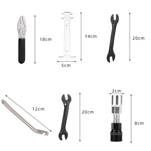 Removal of the central axis crankset flywheel bicycle mountain bike tool chain cutter inner hexagonal wrench spoke wrench bracket