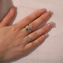 INS�L���Ʒ 18K��С���OӋ�荎׺ΈA�β�ɫ�ʯ�r�оW�t��ָ