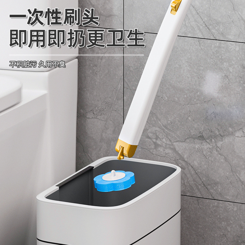 壁掛け式トイレブラシセット溶解交換ヘッドトイレ洗浄ブラシセット死角のない家庭用トイレブラシ|undefined