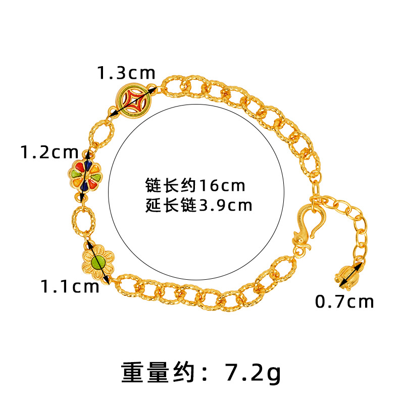 Nuevo estilo chino vietnamita estilo nacional retrógrado de arena flor de morera pulsera lujosa no se desvanece joyas de mujer