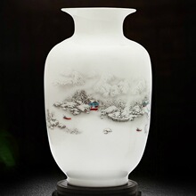 景德镇陶瓷器花瓶家居装饰品摆件插花中式客厅电视柜博古架工艺品