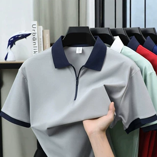 工作服定制t恤印字logo夏季员工翻领冰丝短袖定做POLO衫男士刺绣