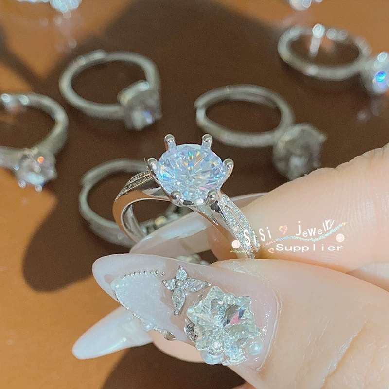 SISI Chan Ruo Xinghe 1.0CT Жемчужина Девушка Свадебное агентство серия Золочение Яркий Огонь Лотерея 3A Живая Ротальная Окружность