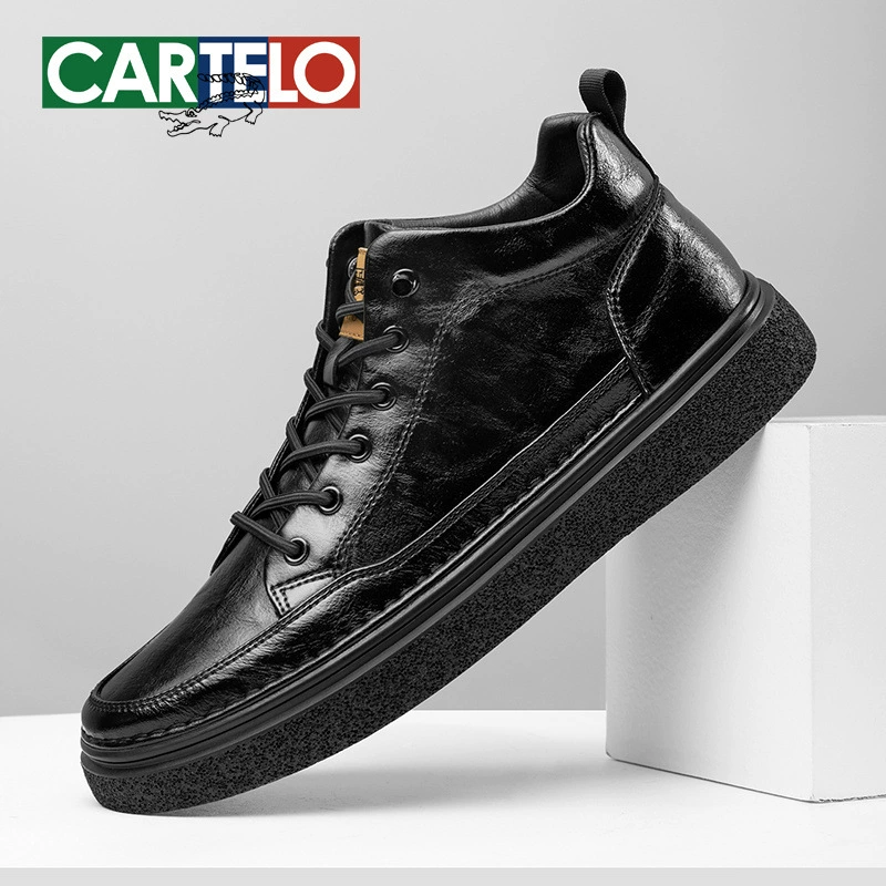 Высокие туфли Cartier с крокодиловым принтом, Мужская модная обувь, осень 2023, мужская обувь со средним верхом, Корейская универсальная повседневная обувь, кроссовки на платформе