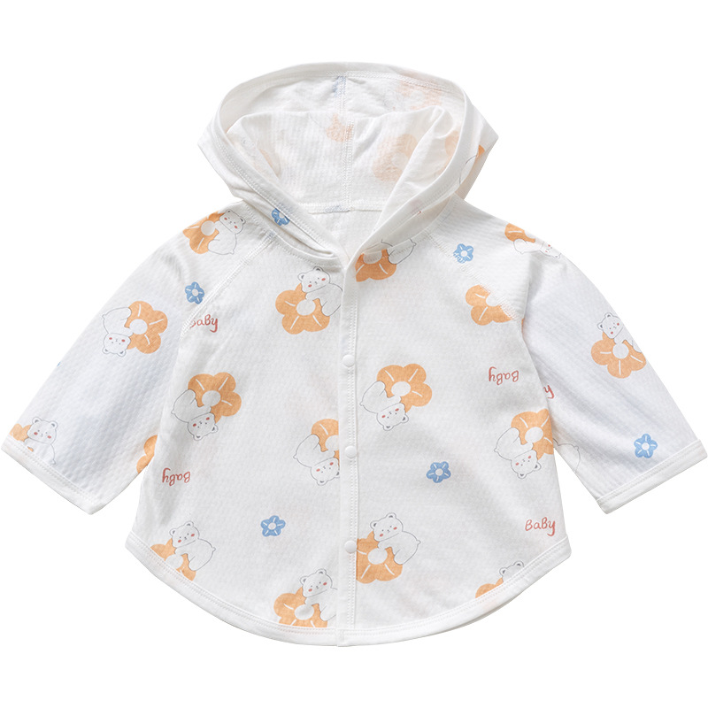 Camacos solares para bebés de verano de algodón para niños y niñas, camisas de pijamas de aire acondicionado, cardigans de verano, chaqueta de bebé